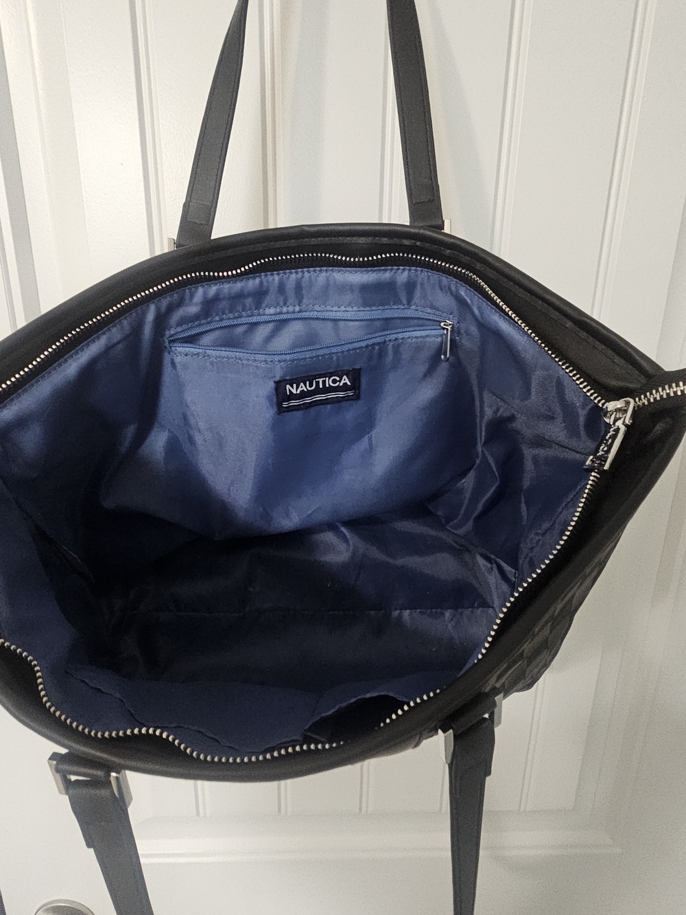 Nautica Black Checker Tote Bag - Picture 3 of 3